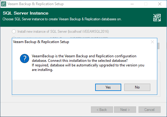 Confirmation to connect to the specified database
