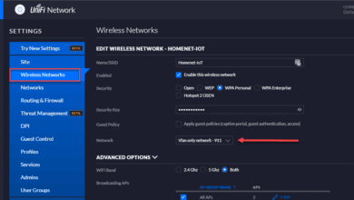 Connecting the unifi network to the wireless network