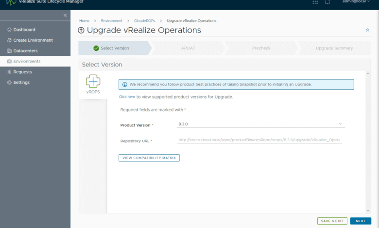 Upgrading vrealize operations manager 8.2 to 8.3