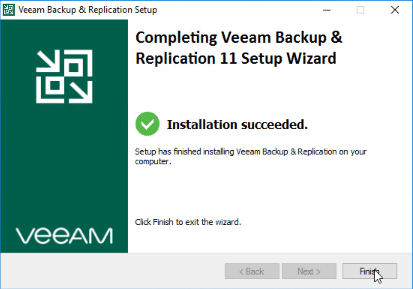 Veeam v11 installation finishes successfully