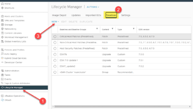 Creating a new upgrade baseline for vsphere 7.0 update 2