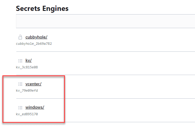 Setting up key value store credentials for vcenter credentials