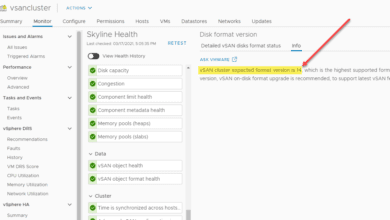 Verifying on disk format version 14 for vsan 7.0 update 2