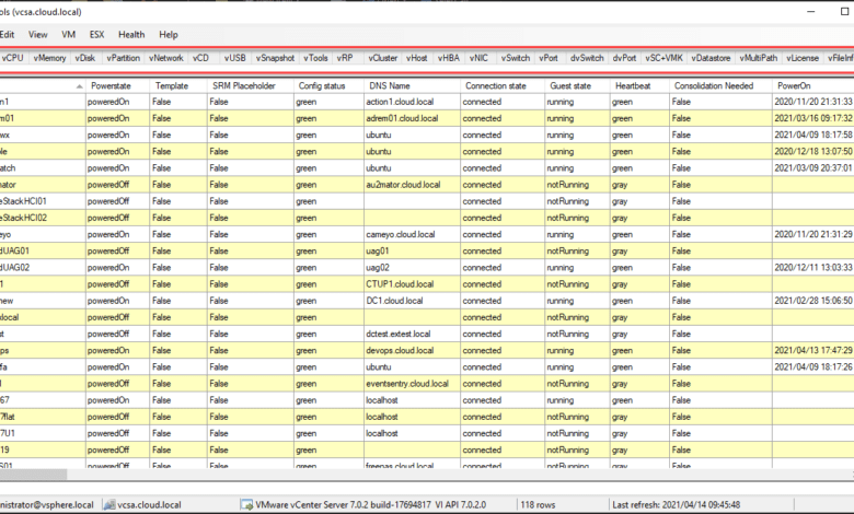 Launching and running rvtools 4.1.3