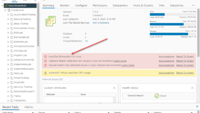 Log disk exhaustion on vcsa error message