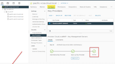 Native key provider is active and key derivation key is downloaded