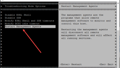 Restarting the management agents from the dcui