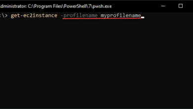 Using a named profile with aws powershell