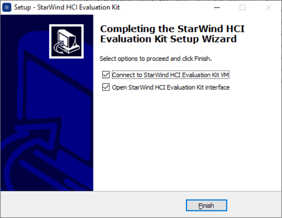 Completing the setup of the starwind hci evaluation kit