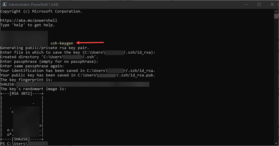 Generating a client side key pair for ssh connectivity