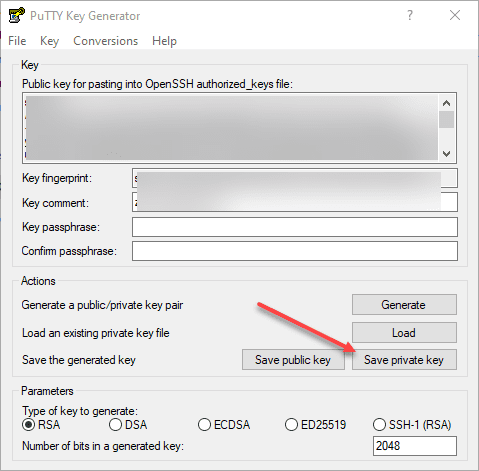 Generating a putty friendly key for connecting via ssh