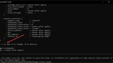 Running the terraform plan command