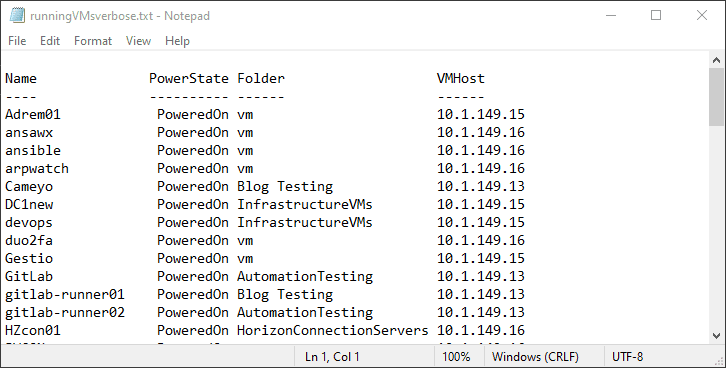 See which vms are running powerstate folder and host