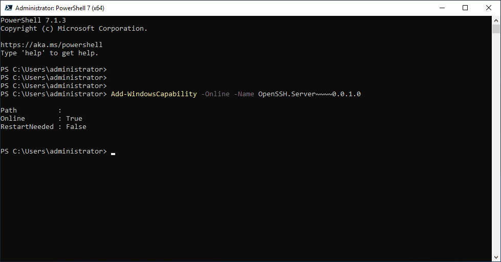 OpenSSH Server Windows 10 Install with Public Key authentication