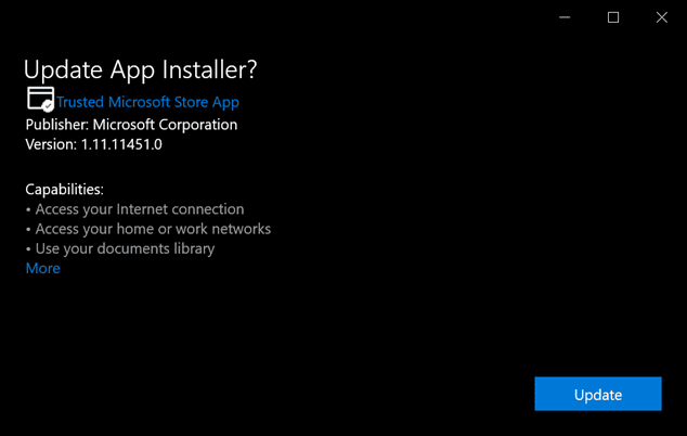 Update app installer using the direct installer
