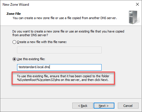 Use an existing file for the dns zone