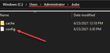 After copying the admin.conf file to config under the kube directory in the user profile