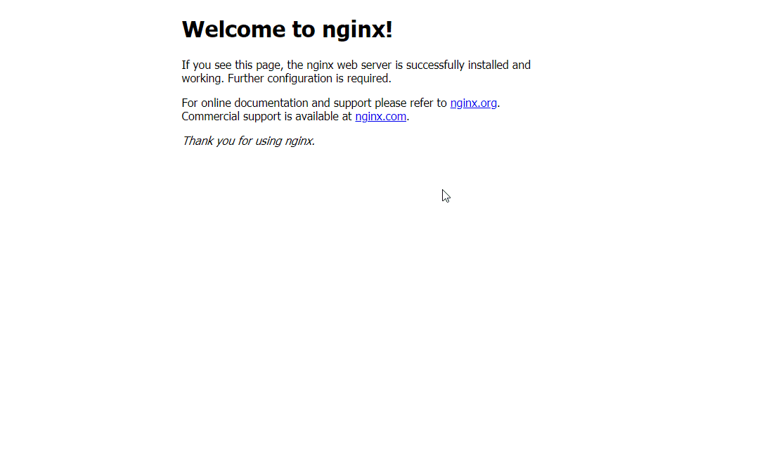 Connecting to the nginx web server after configuring the load balancer