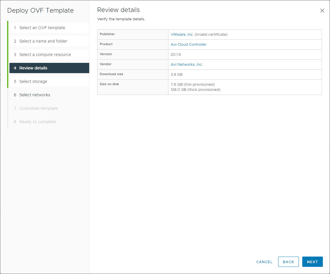 Deploying the avi load balancer in vmware vsphere