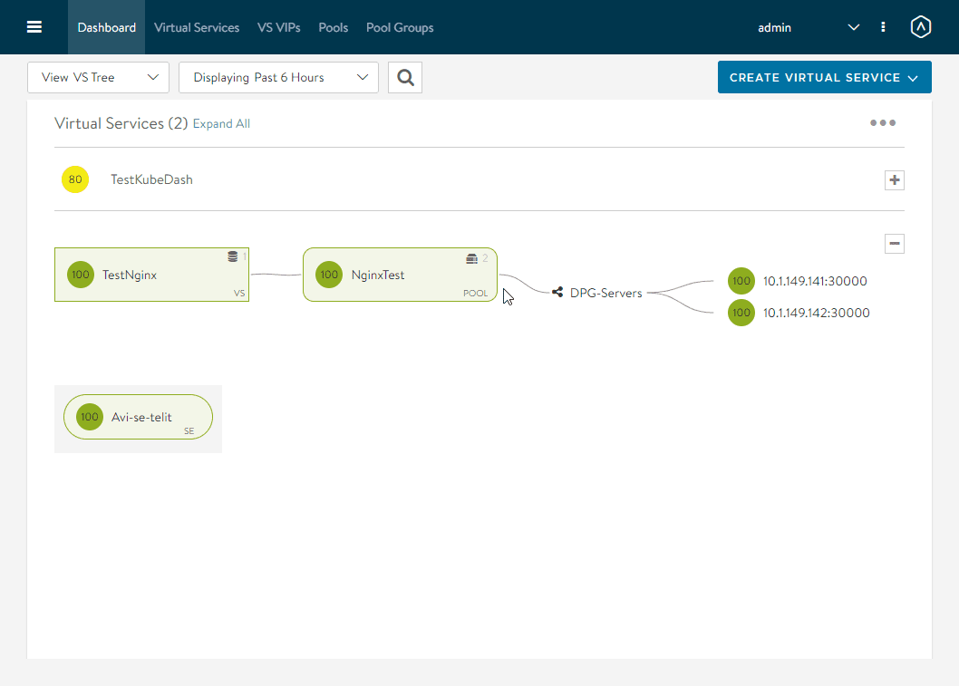 Expanding the virtual service in the avi load balancer