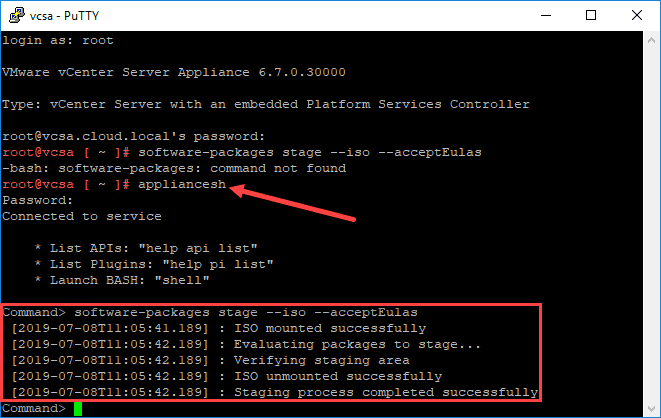 Applying vcsa patch using the iso downloaded from vmware