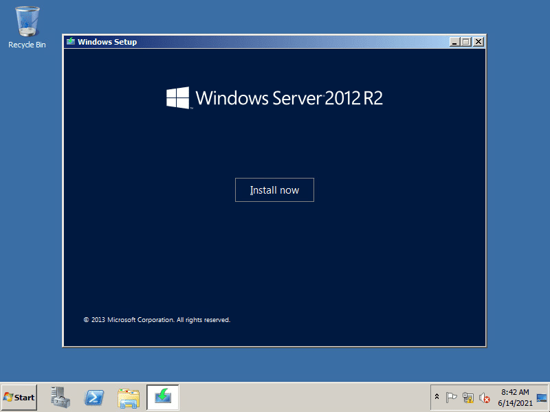 Launching the in place upgrade to windows server 2012 r2