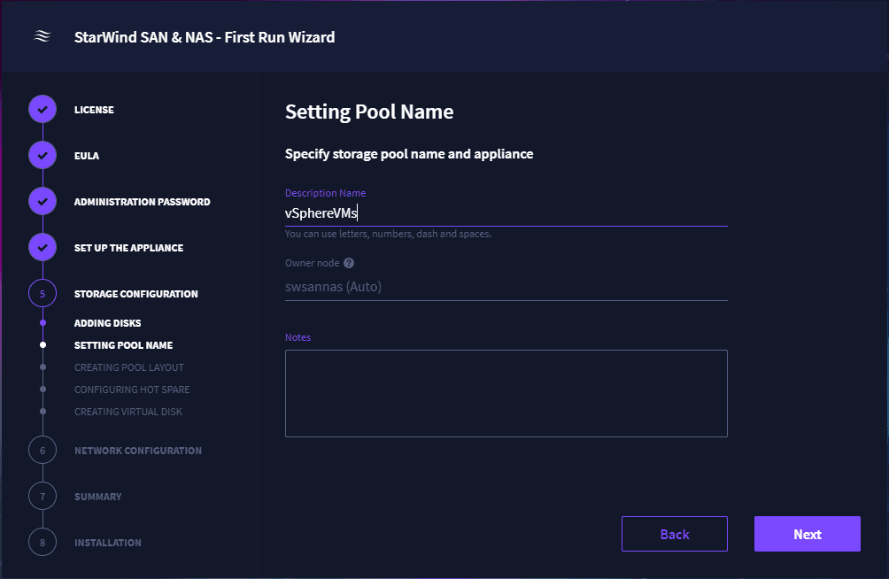 Setting a pool name