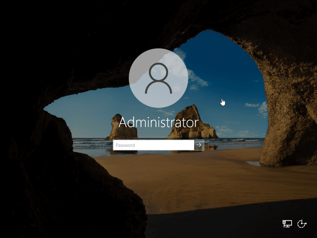Windows server 2022 login screen after the upgrade completes successfully