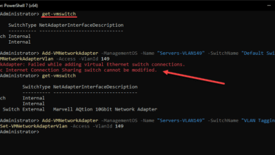 Adding a new VMswitch and network adapter using the Hyper V PowerShell cmdlets