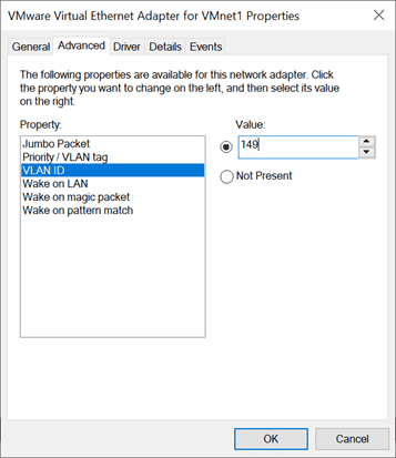 Assigning a VLAN ID in Windows 10