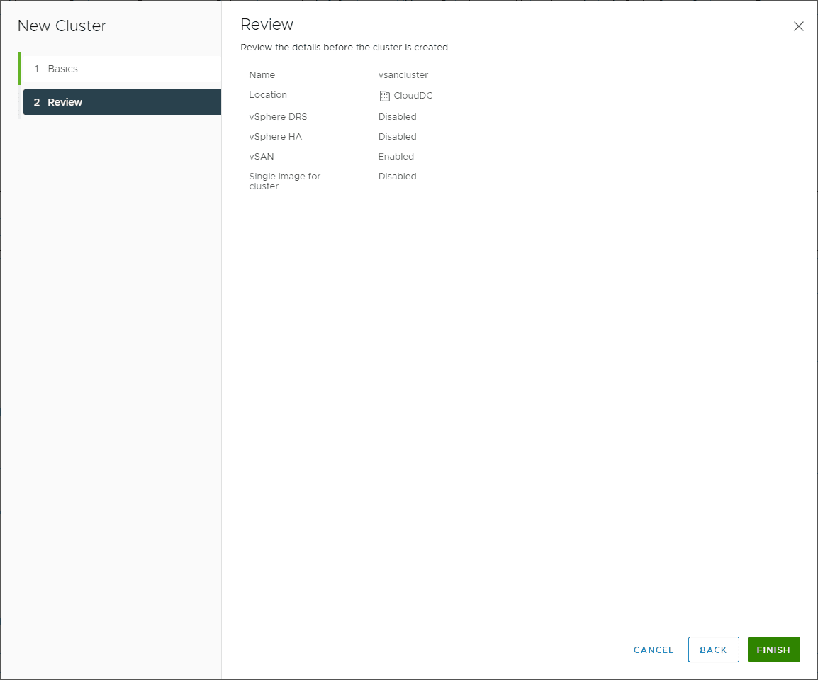 Review the vSAN cluster configuration