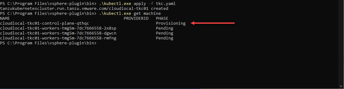 After provisioning a control plane VM might get stuck provisioning