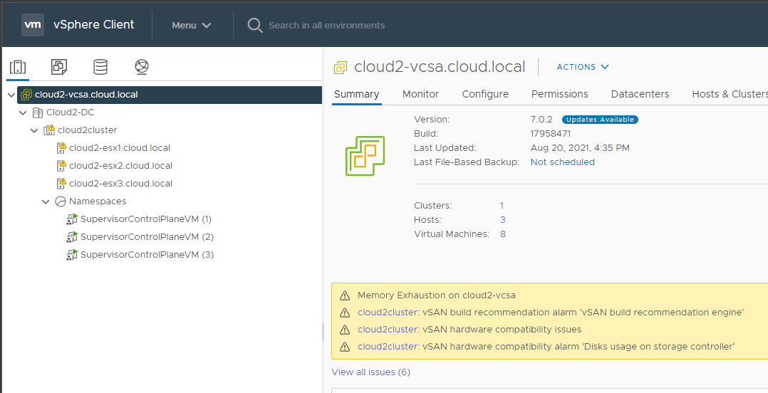 After stopping the Kubernetes services in vCenter Server