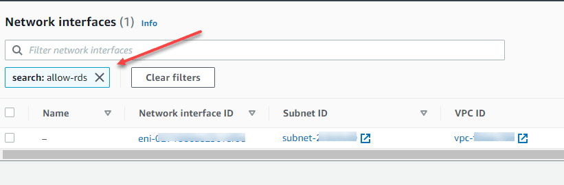 Filtering your network interfaces based on the name of your security group