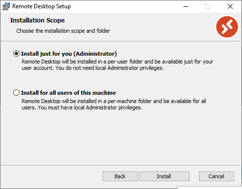 Set the Installation scope