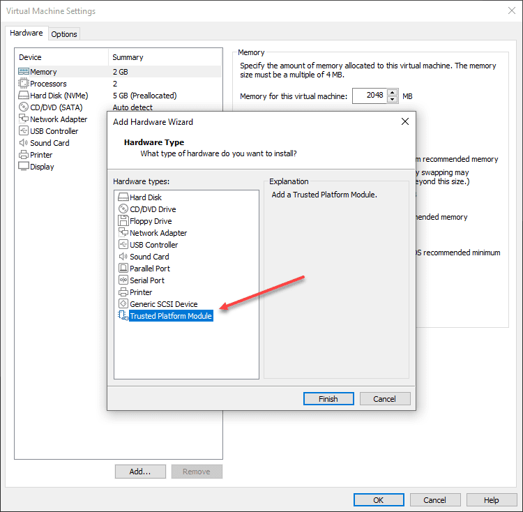 Add the Trusted Platform Module