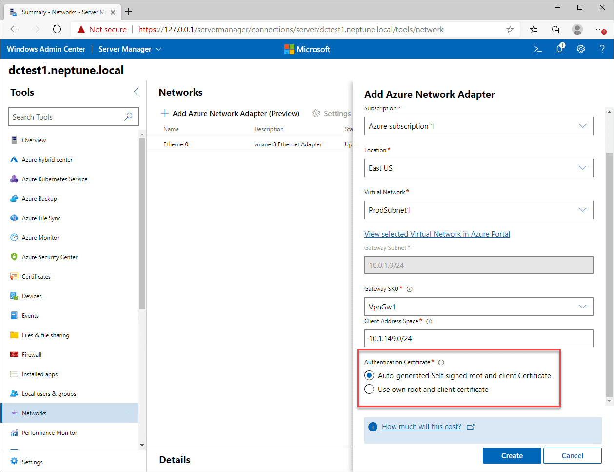 Certificate configuration is handled automatically