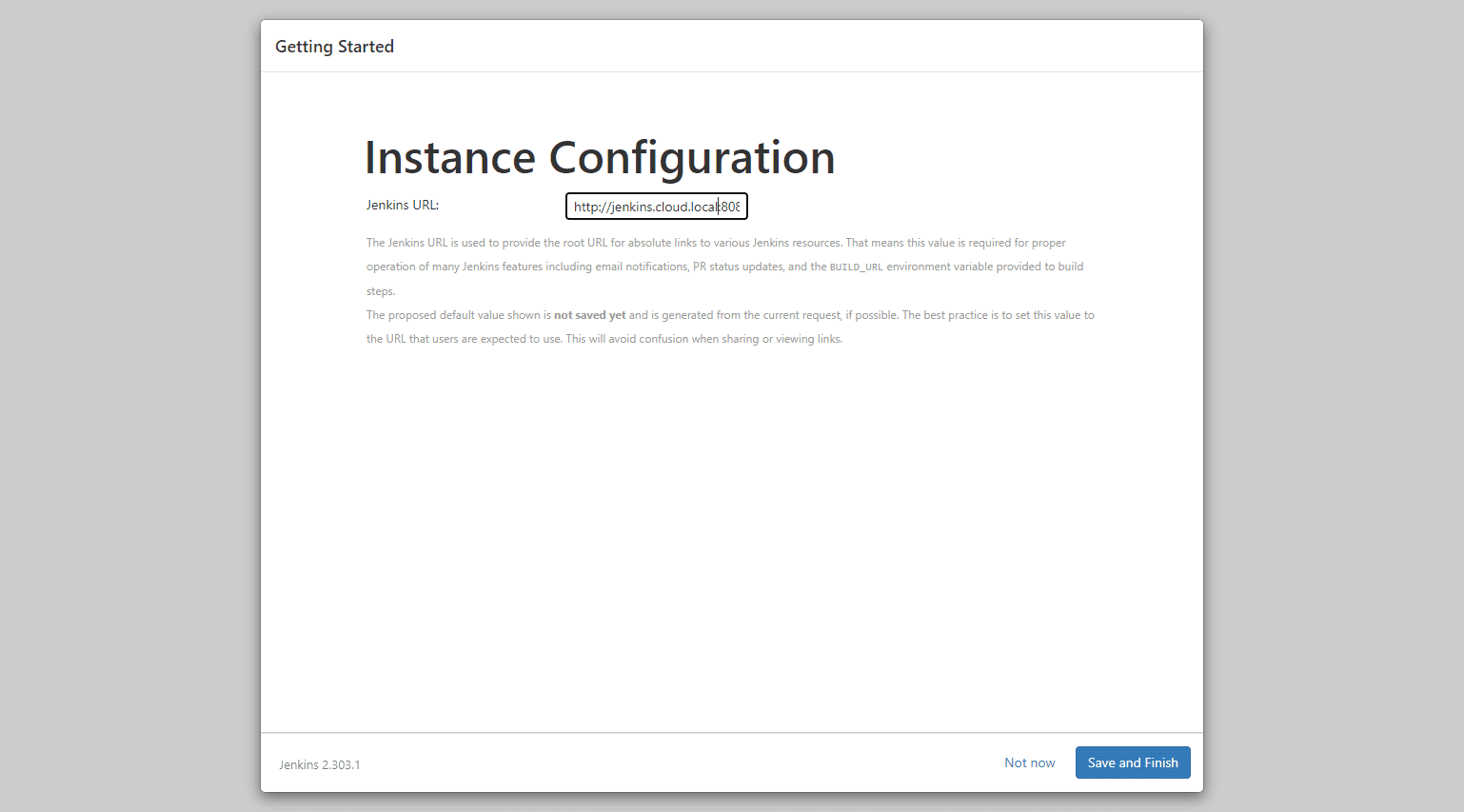 Configure the instance configuration including the base URL