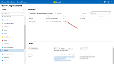 The Azure network adapter is connected successfully