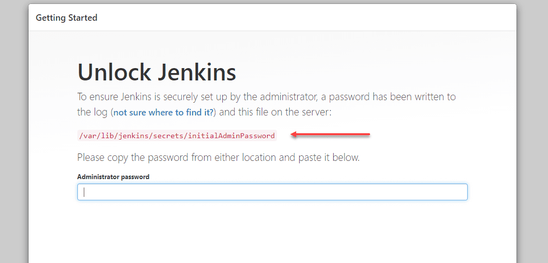 Unlock Jenkins using the automatically generated administrator password