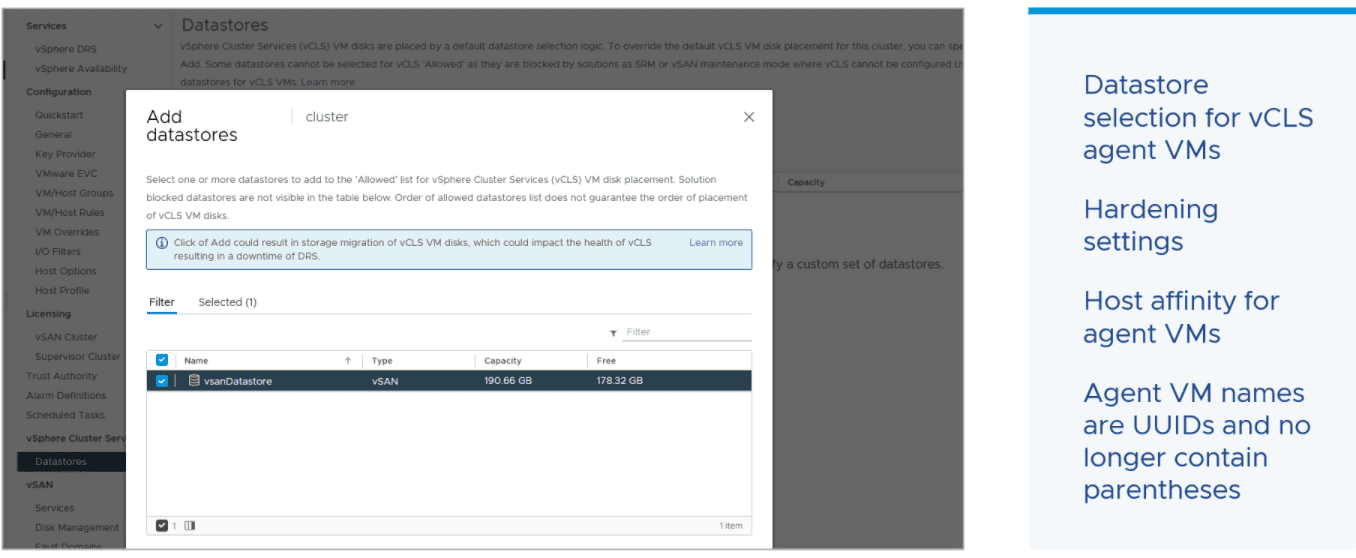 VMware vSphere 7 Update 3 provides better control over vCLS VMs