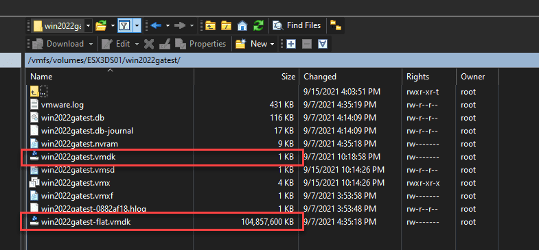 Viewing a VM from a traditional datastore