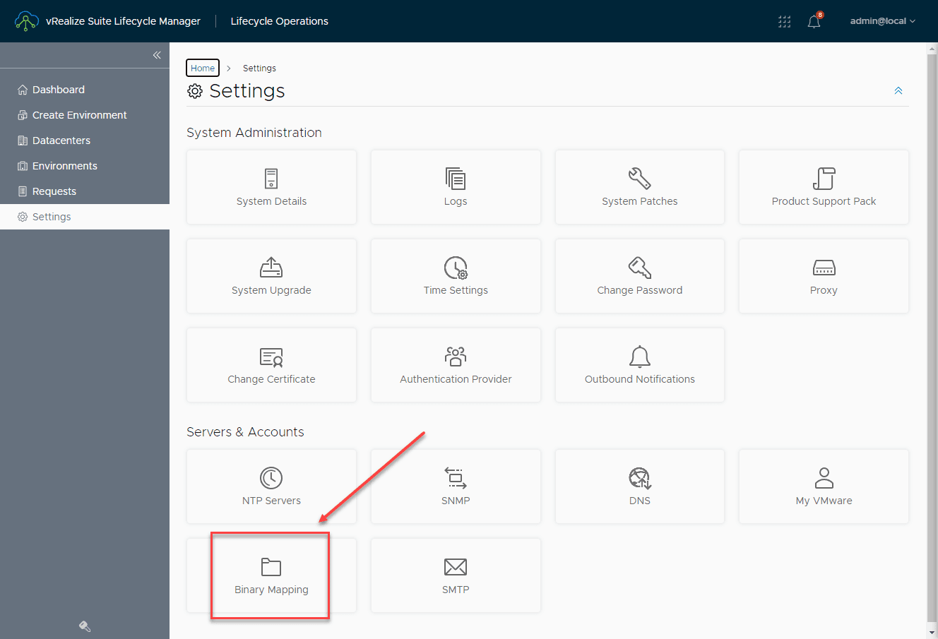 Add the upgrade file using the Binary Mapping under Settings