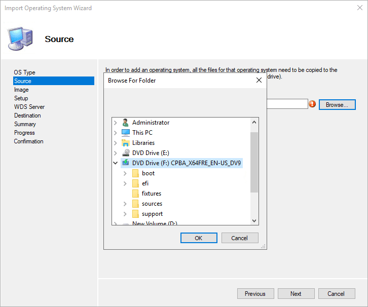 Choose the drive letter where you have Windows 11 mounted