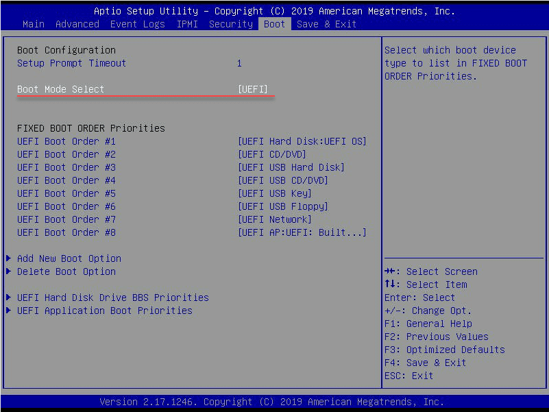 Ensuring boot mode is UEFI