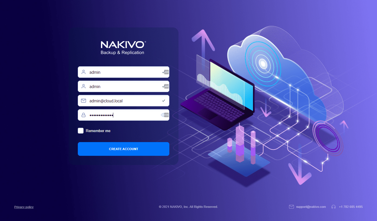 Setup your user account for NAKIVO Backup Replication and add inventory