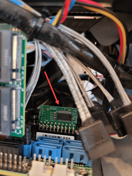 Supermicro TPM add on card installed in the server