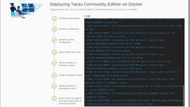 Tanzu Community Edition standalone cluster installation completes successfully