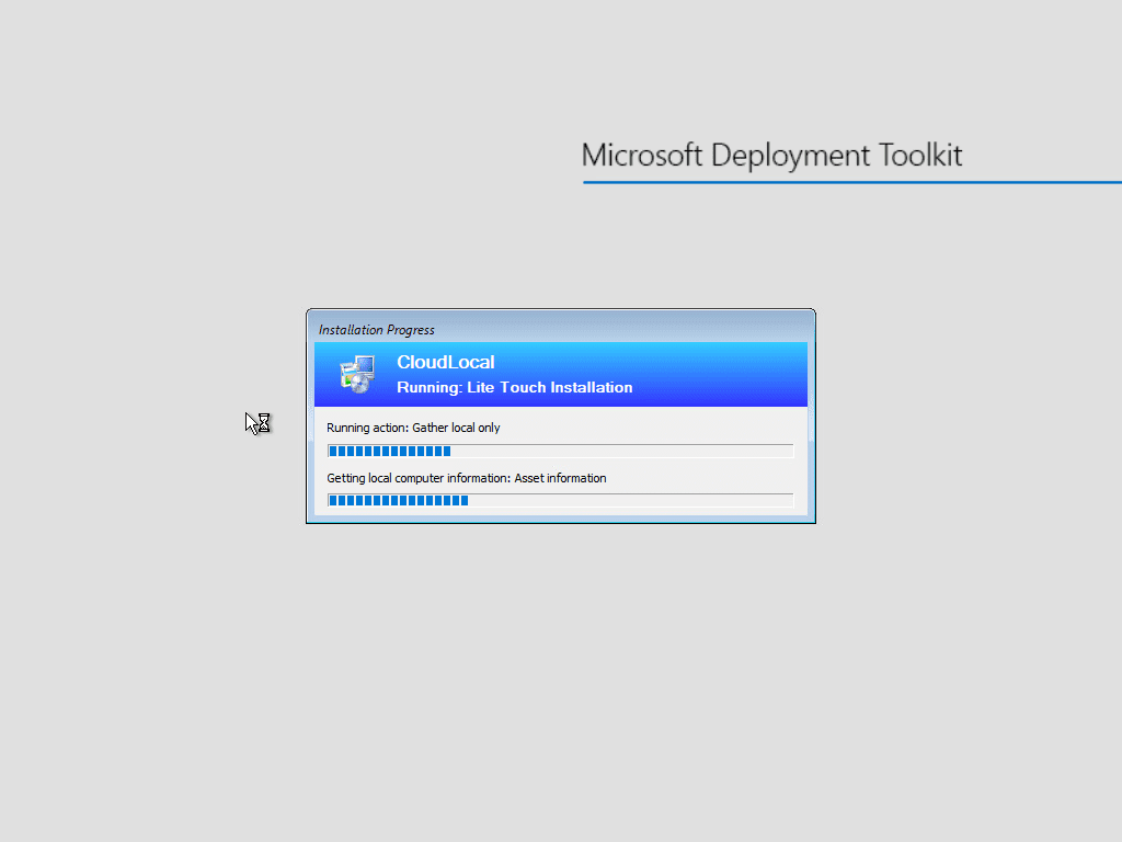 The MDT build process of Windows 11 begins