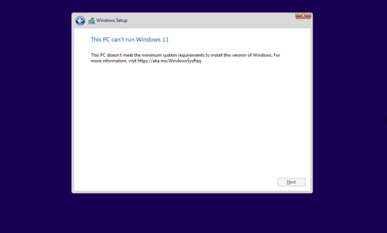 This PC cant run Windows 11